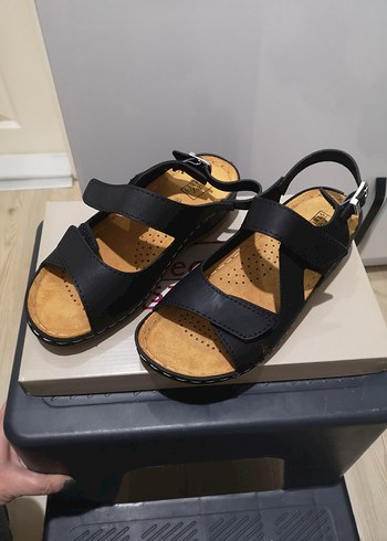 Lacivert Kadın Dolgu Topuklu Sandalet - Görsel 2