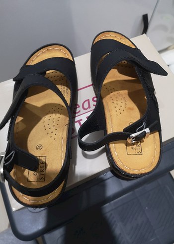 Lacivert Kadın Dolgu Topuklu Sandalet - Görsel 4