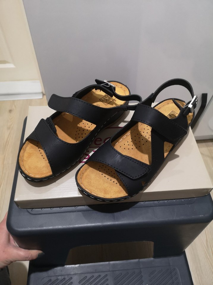 Lacivert Kadın Dolgu Topuklu Sandalet - Görsel 2