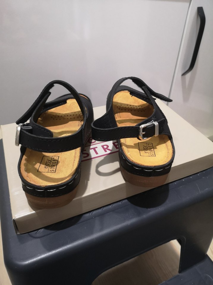 Lacivert Kadın Dolgu Topuklu Sandalet - Görsel 3