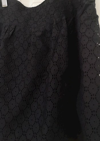 Dantel Detaylı Siyah Mini Etek - Görsel 2