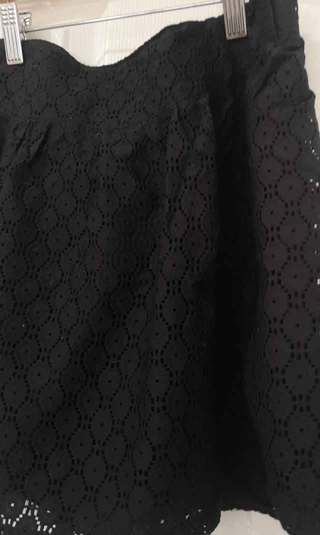 Dantel Detaylı Siyah Mini Etek - Görsel 2