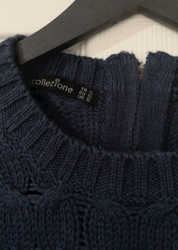 Lacivert Örgü Kadın Kazak - Görsel 3