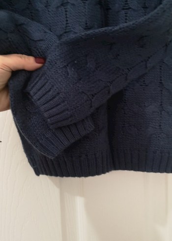 Lacivert Örgü Kadın Kazak - Görsel 6