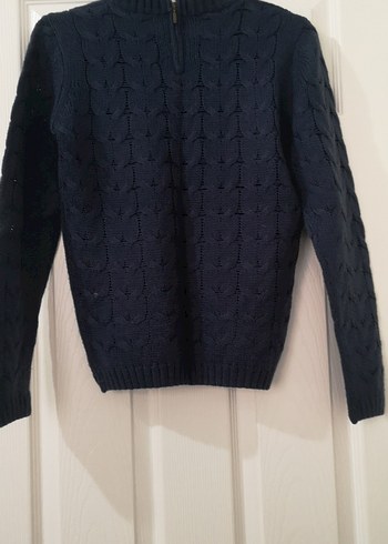 Lacivert Örgü Kadın Kazak - Görsel 4