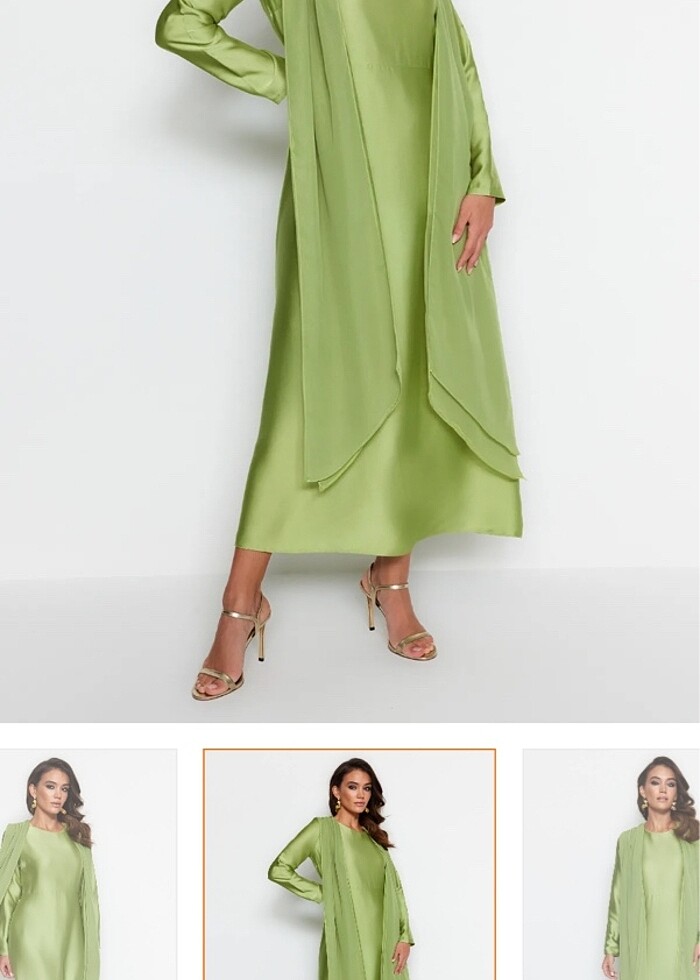 Trendyol milla yeşil abiye - Görsel 5