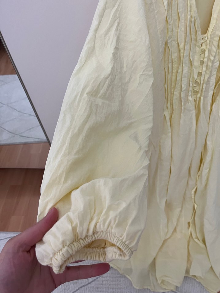 Sarı Uzun Kollu elbise - Görsel 4