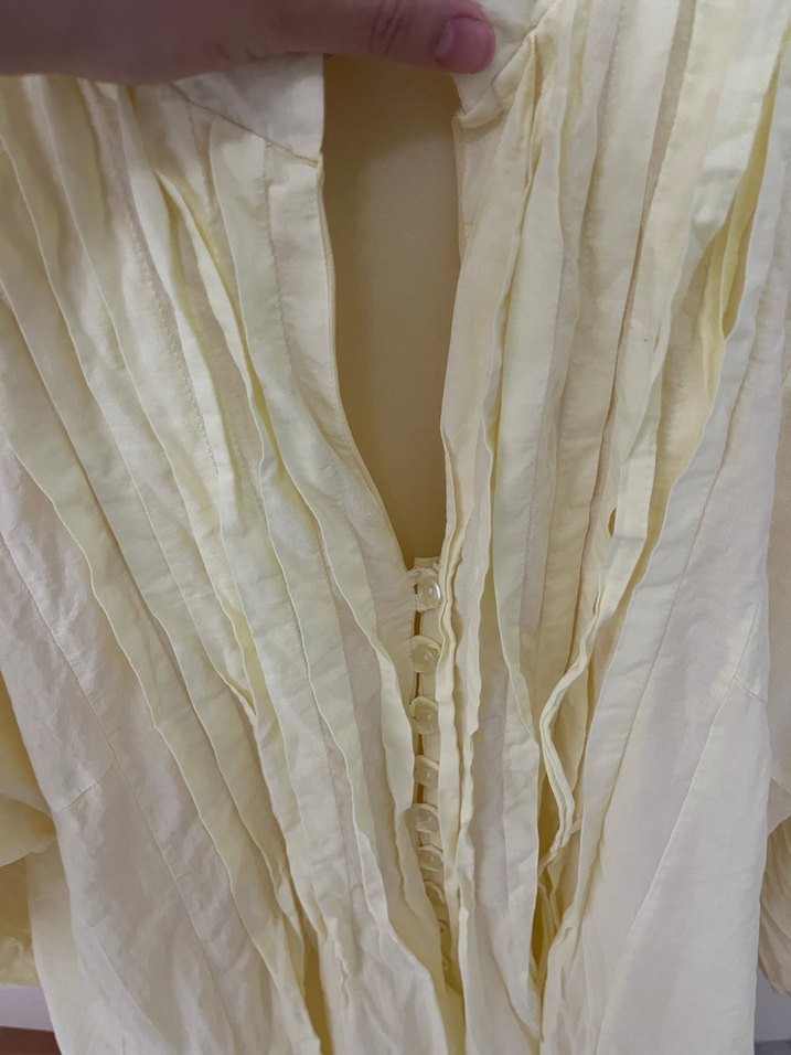 Sarı Uzun Kollu elbise - Görsel 2