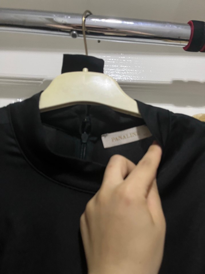 Siyah Uzun Kollu Salaş Kadın Elbise - Görsel 3