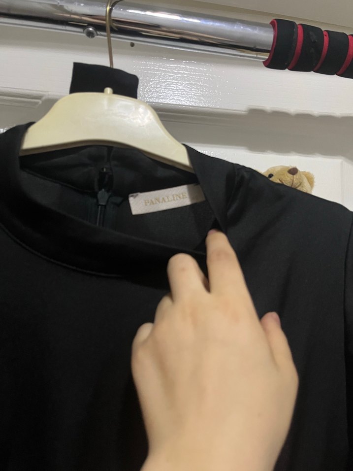 Siyah Uzun Kollu Salaş Kadın Elbise - Görsel 4