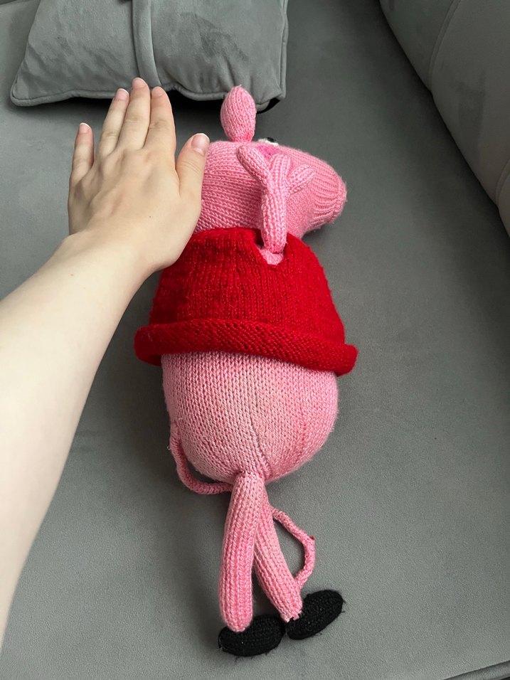 Pembe Örgü Peluş Oyuncak - Görsel 3