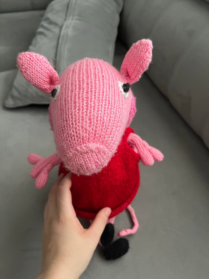 Pembe Örgü Peluş Oyuncak - Görsel 2