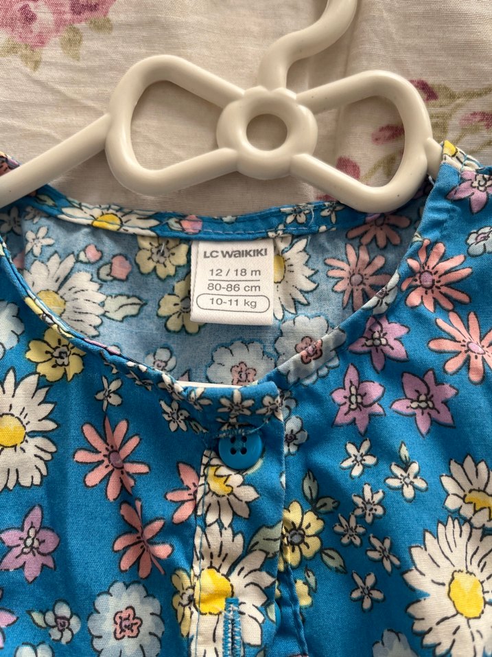 Çiçek Desenli Kız Çocuk Renkli Elbise - Görsel 2