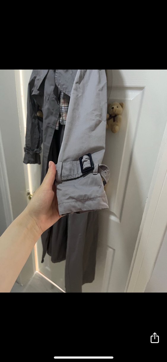 Gri Uzun Keten Kadın Trençkot - Görsel 2