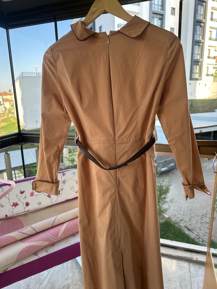 Uzun Kollu Kemerli #Elbise #kayra - Görsel 5