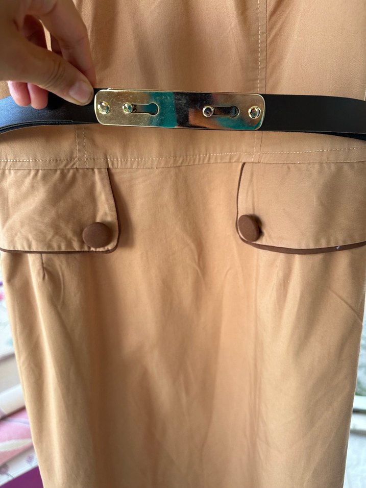 Uzun Kollu Kemerli #Elbise #kayra - Görsel 2