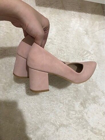 37 Beden pembe Renk Kalın topuk