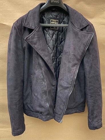 Denim biker ceket
