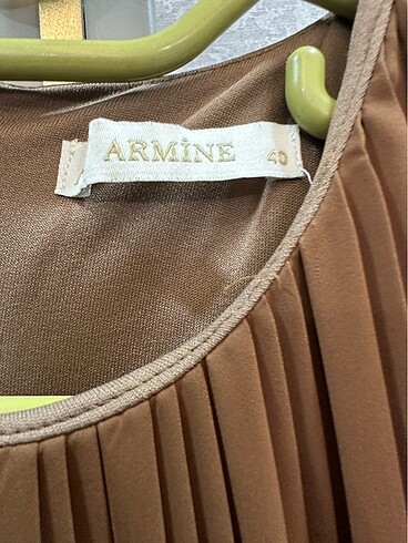 40 Beden kahverengi Renk Armine elbise