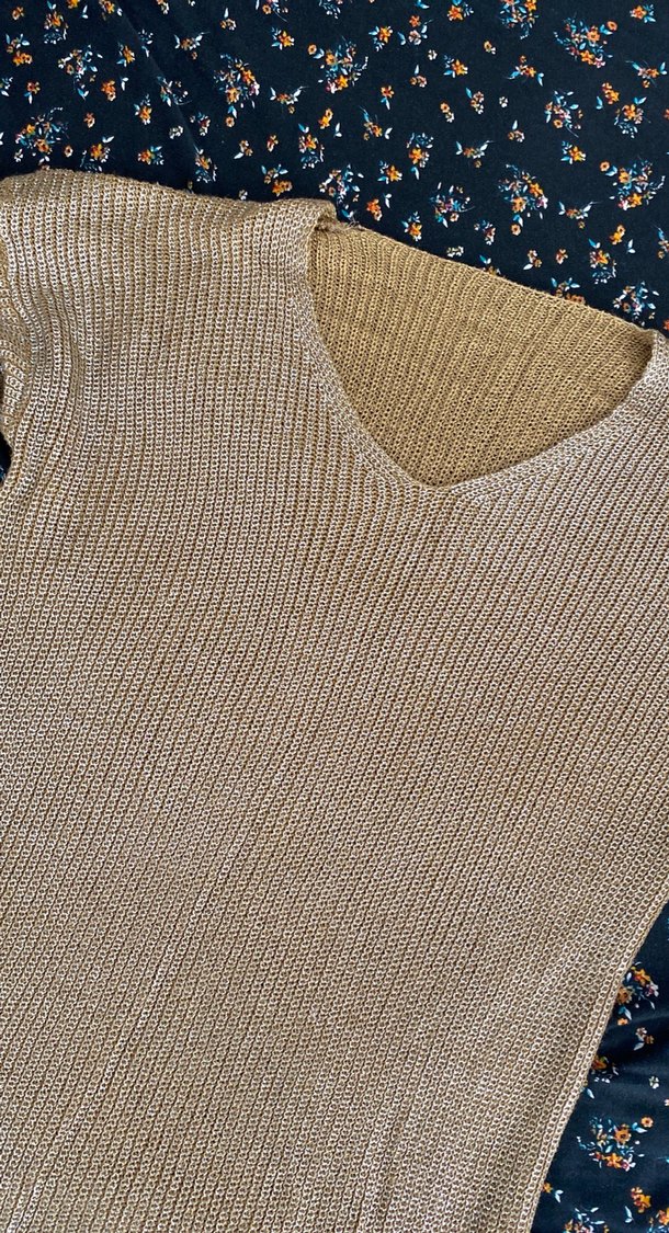 V Yaka Kahverengi Triko Kadın Kazak - Görsel 3