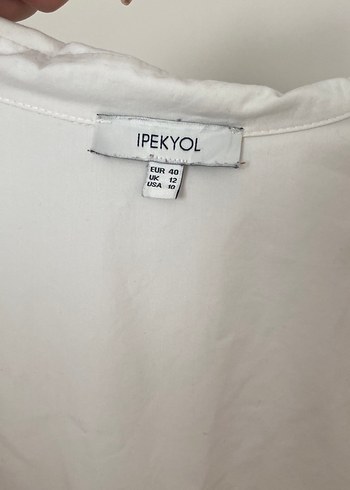 Bej Pamuklu Düğmeli Uzun Kollu Gömlek - Görsel 3