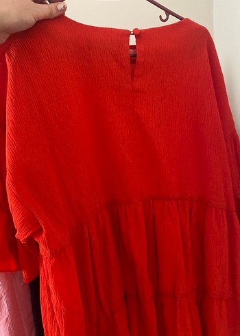 Kırmızı Fırfırlı Hamile Bluzu - Görsel 3