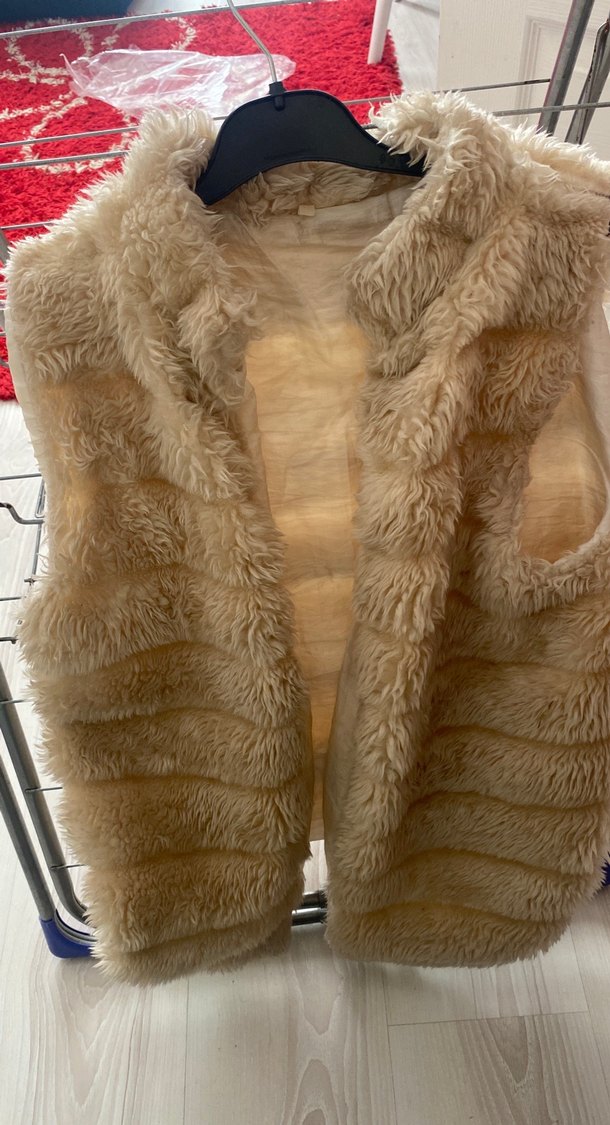 Kürklü Bej Kadın Yelek - Görsel 2