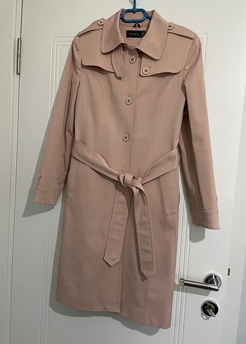 Bej Midi Trençkot Düğmeli - Görsel 3