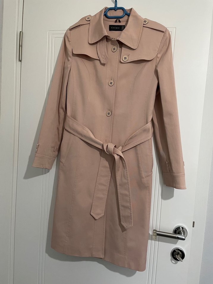 Bej Midi Trençkot Düğmeli - Görsel 3