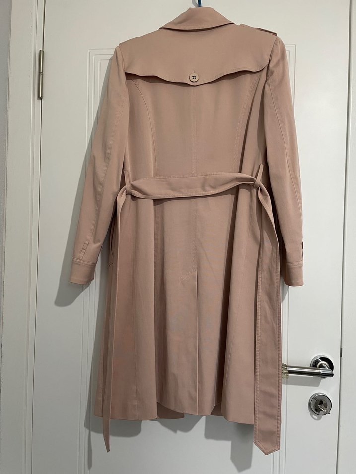 Bej Midi Trençkot Düğmeli - Görsel 4