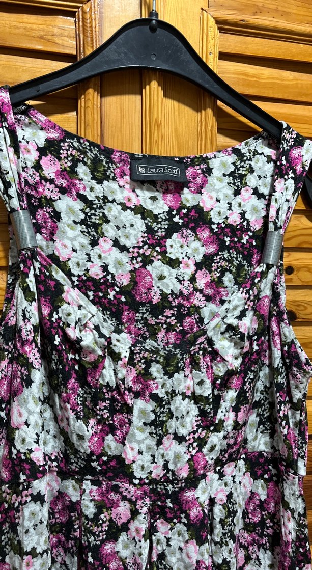 Bohem Mor Mini çiçekli elbise - Görsel 2