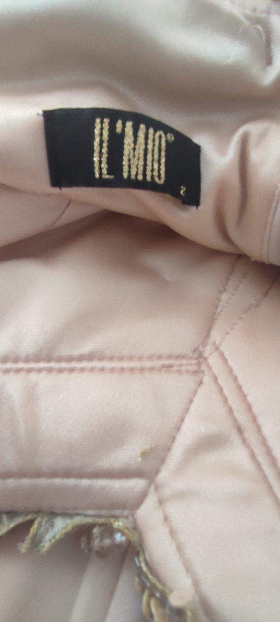 İlmio marka 38 beden Pudra Drapeli İşlemeli Uzun Abiye Elbise - Görsel 5