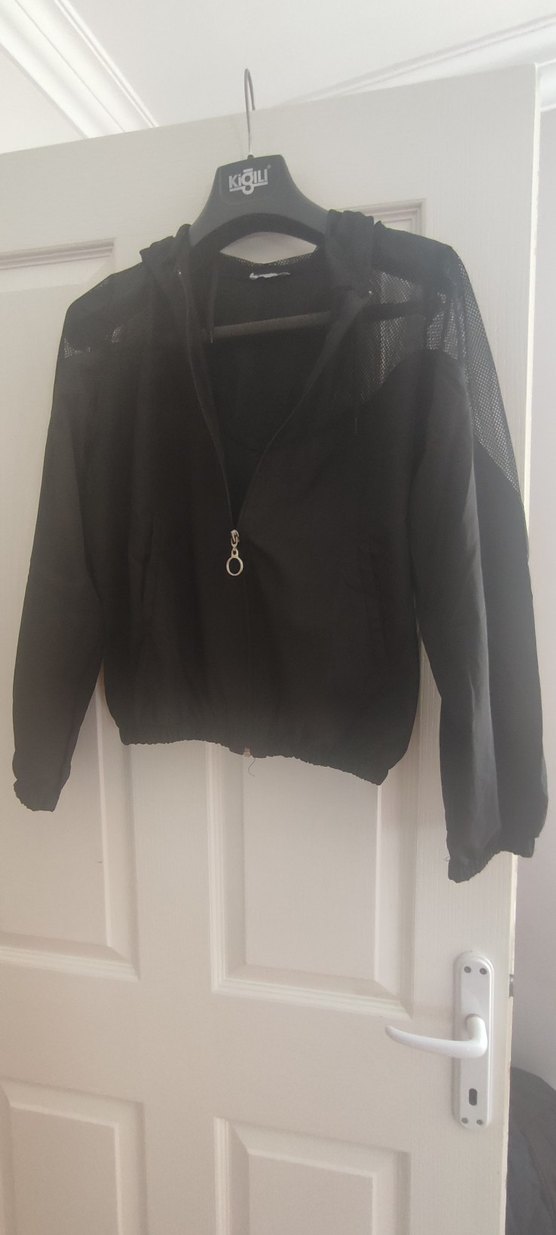 L beden Spor paraşüt kumaş file detay ince ceket - Görsel 2