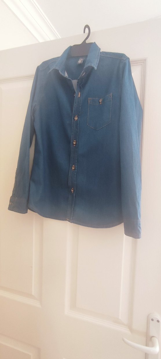 Zara kids 9-10 yaş ince kot gömlek - Görsel 3