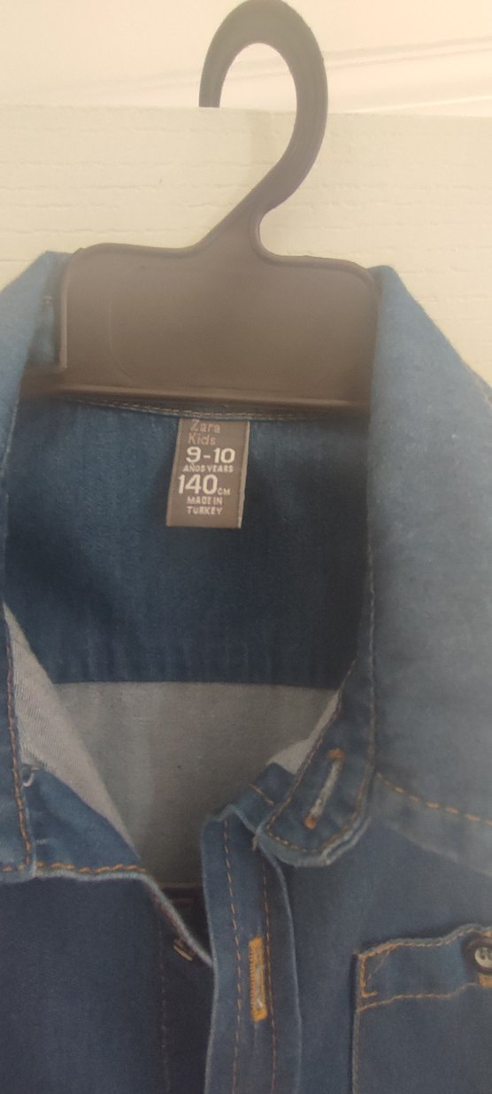 Zara kids 9-10 yaş ince kot gömlek - Görsel 5