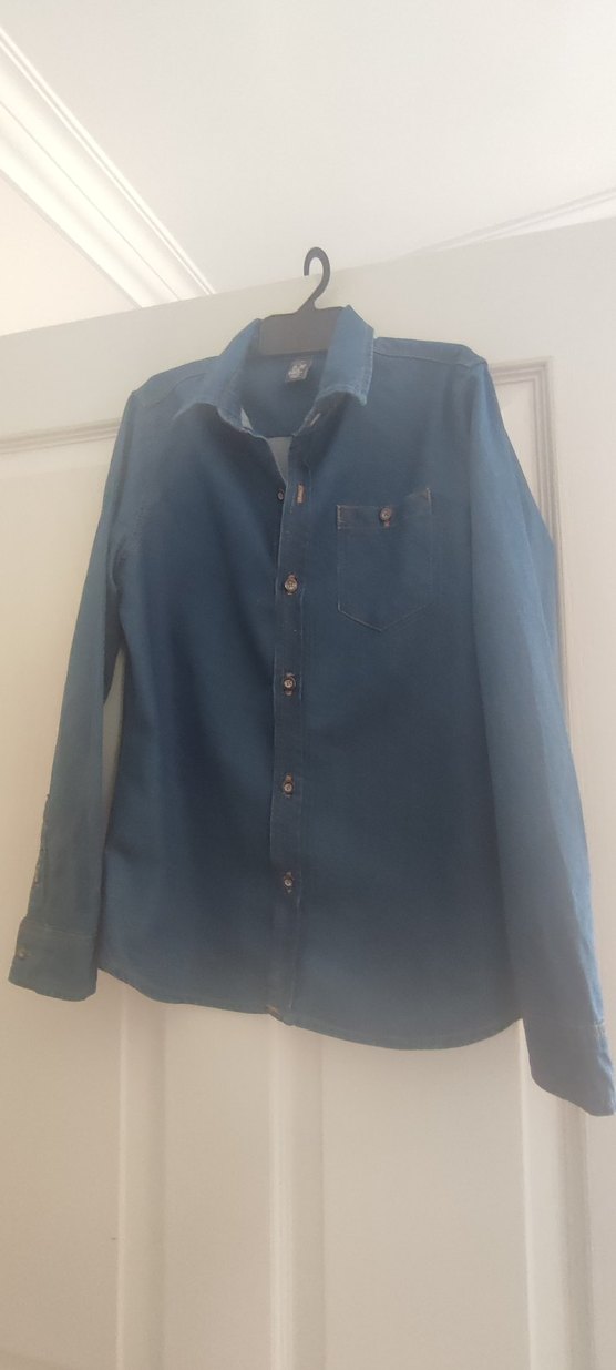 Zara kids 9-10 yaş ince kot gömlek - Görsel 4