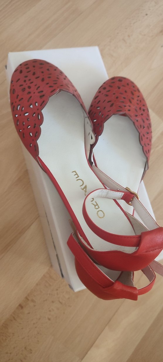 Kırmızı Dantel Detaylı Kadın babet - Görsel 2