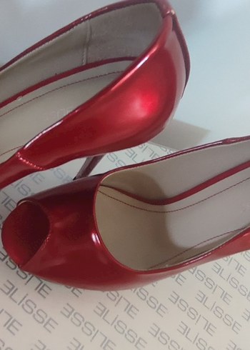 Parlak Kırmızı rugan 12cm platform taban ayakkabı - Görsel 7