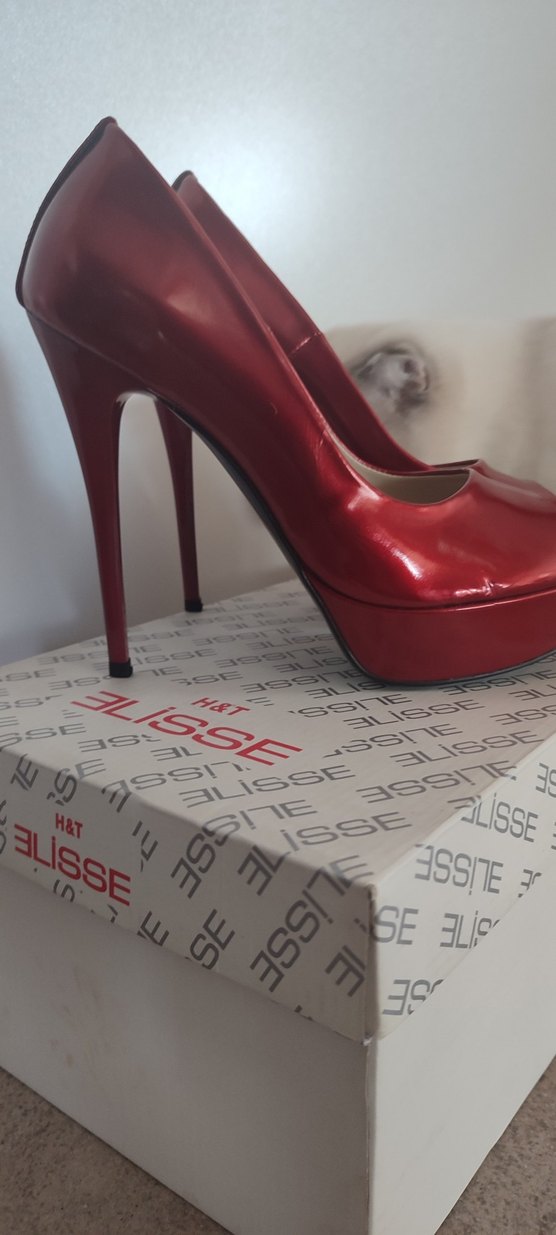 Parlak Kırmızı rugan 12cm platform taban ayakkabı - Görsel 3