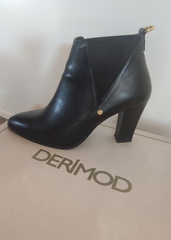 Derimod Siyah Deri Tokalı Kadın Ofis Botu - Görsel 6