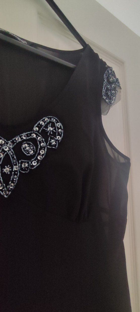 Marks&Spencer Siyah İşlemeli Boncuklu 42 beden elbise - Görsel 2