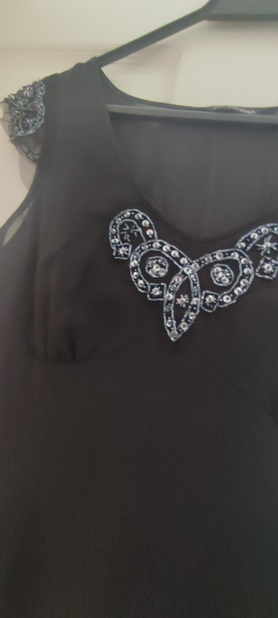 Marks&Spencer Siyah İşlemeli Boncuklu 42 beden elbise - Görsel 5