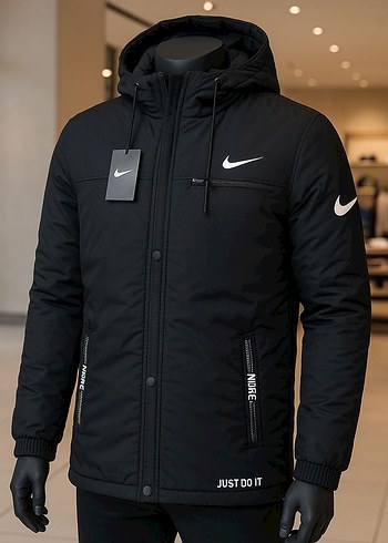 Nike Siyah Kapüşonlu Erkek mont - Görsel 5