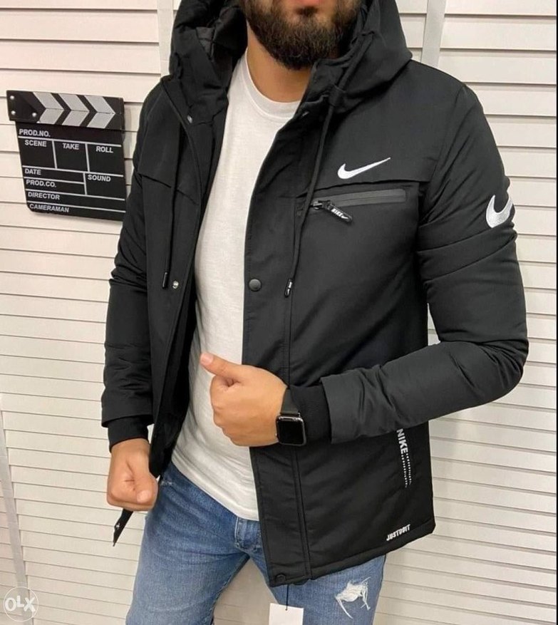 Nike Siyah Kapüşonlu Erkek mont - Görsel 4