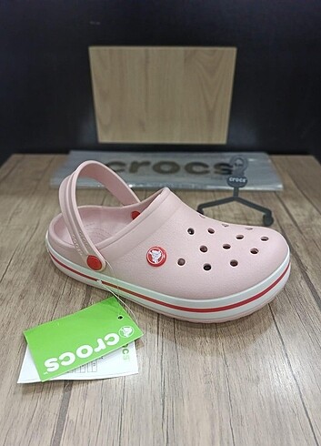 universal Beden pembe Renk İthal kalite PUDRA Crocs terlik etiketli barkodlu