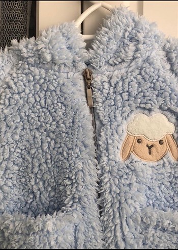 Mavi Erkek Çocuk Peluş Kaban - Görsel 2