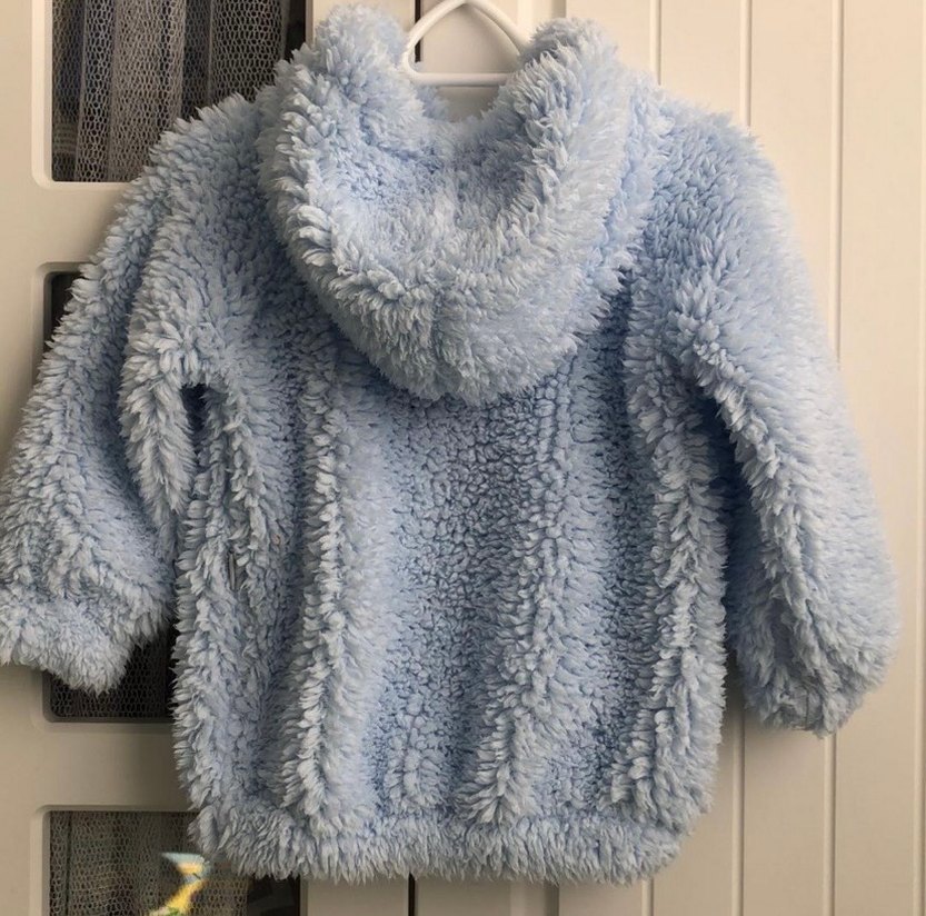 Mavi Erkek Çocuk Peluş Kaban - Görsel 3