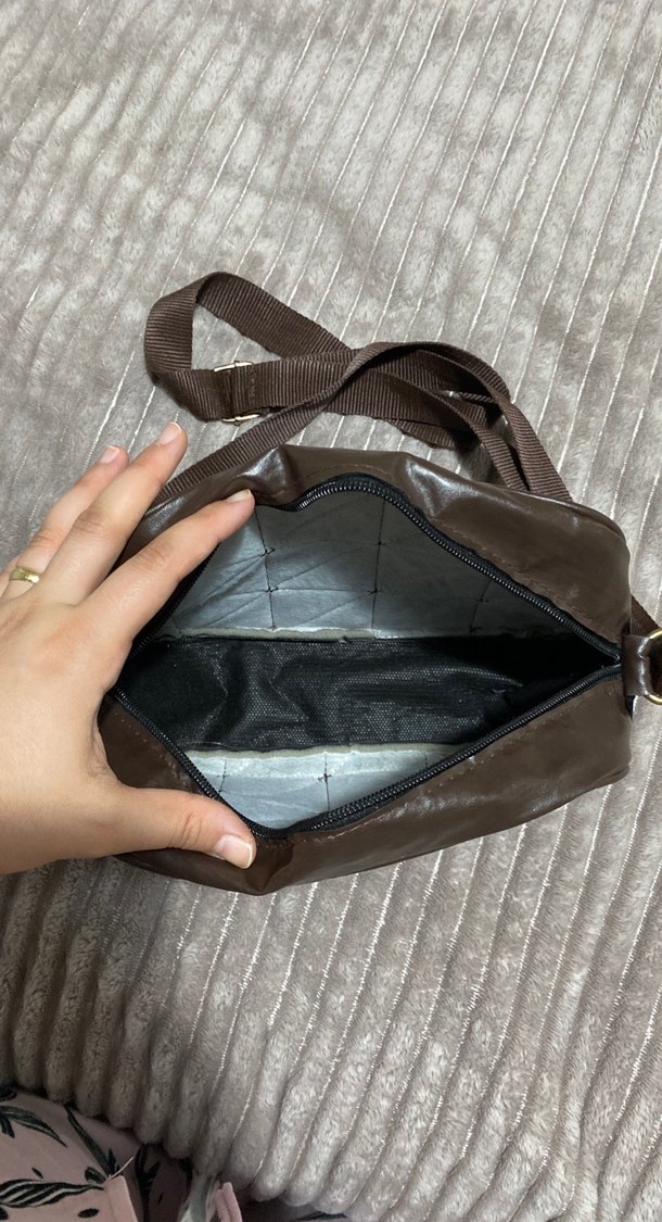 Kahverengi Deri Kemerli Kadın Çanta - Görsel 4