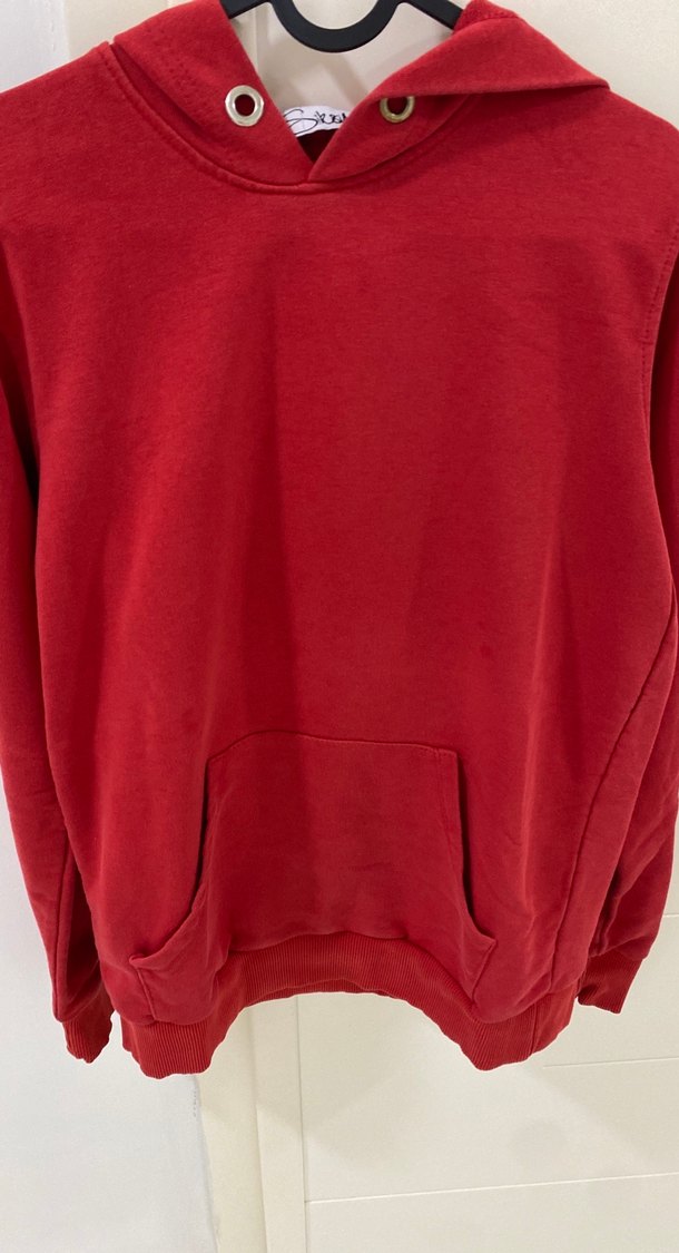 Kırmızı Kadın Kapüşonlu Sweatshirt - Görsel 3