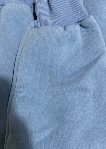 Düğmeli Kapüşonlu Mavi Kadın Sweatshirt - Görsel 5